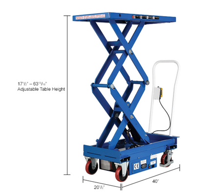 ISO Mobile Scissor Lifting Table Lift 750KG معدات الرفع